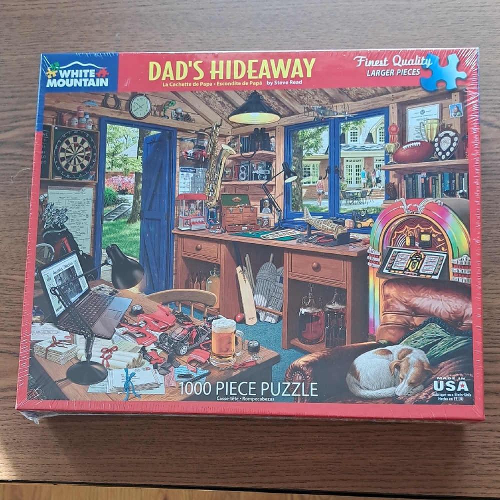 White Mountain Dad's Hideaway 1000-Piece Puzzle - Red/Blue/Multicolor